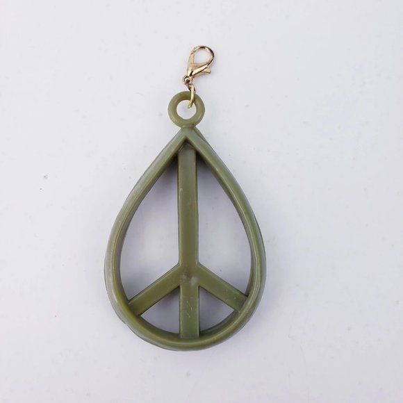 Vintage Necklace Lot Red Branch Coral & Appleseed Necklace, Peace Sign Charm - Picture 5 of 9